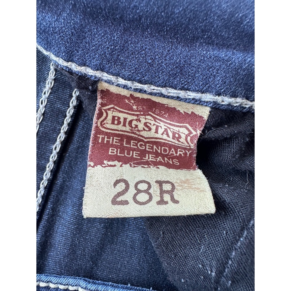 Big Star Jenna Skinny Jeans Dark Wash Thick Stitch Low Rise 28R Womens Denim - Picture 3 of 7